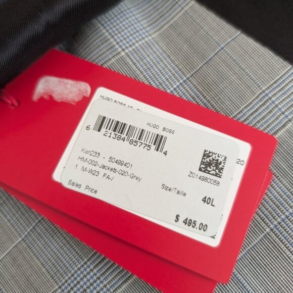 NWT HUGO Gray Sport Coat Modern Tailored Blazer - Picture 6 of 6